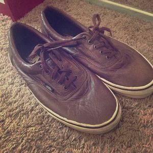Faux Brown Leather Vans